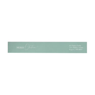 Bande Pour Adresse De Retour Adresse de Noël Minimaliste Rétro Bohème Verte