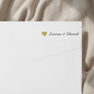 Bande Pour Adresse De Retour Adresse de Retour de Mariage Cœurs en Or Modernes