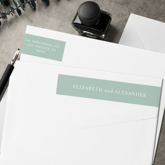 Bande Pour Adresse De Retour Adresse de retour verte minimale (Créateur téléchargé)