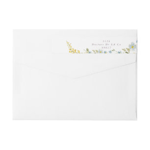 Bande Pour Adresse De Retour Adresse Mariage du Boho Fleur Fleur Fleur Fleur Mo
