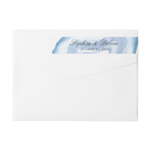Bande Pour Adresse De Retour Aquarelle Bleu