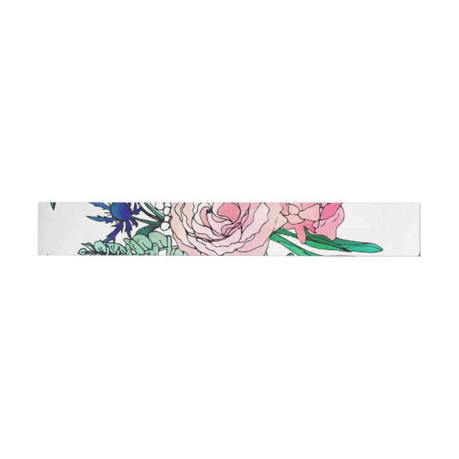 Bande Pour Adresse De Retour Aquarelle colorée élégante Motif Floral (Individuel)