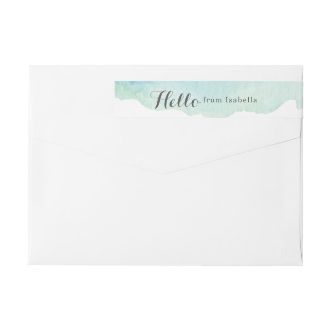 Bande Pour Adresse De Retour Aquarelle de turquoise (Dos)