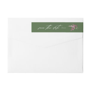 Bande Pour Adresse De Retour Aquarelle Mariage fleur sauvage vert ID954