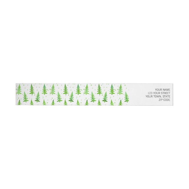 Bande Pour Adresse De Retour Aquarelle Pine Arbres (Individuel)