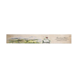 Bande Pour Adresse De Retour Aquarelle rustique Élégant vignoble