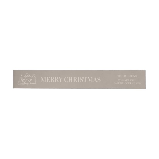 Bande Pour Adresse De Retour Arbre de Noël Neutre Moderne (Individuel)