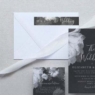 Bande Pour Adresse De Retour B&W Antique Vintage Mariage Envelopper autour du É
