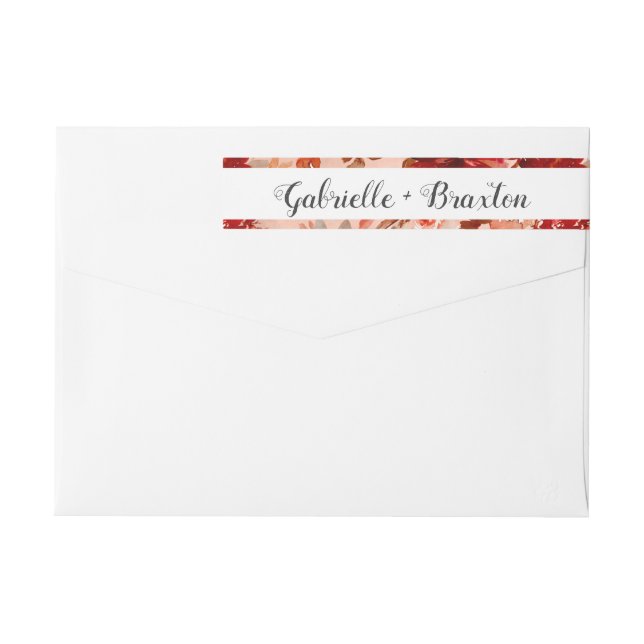 Bande Pour Adresse De Retour Beauté Rustique Floral encadré Automne Monogramme  (Dos)