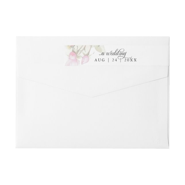 Bande Pour Adresse De Retour Belle rose peinte Roses BarefootBride™ (Dos)