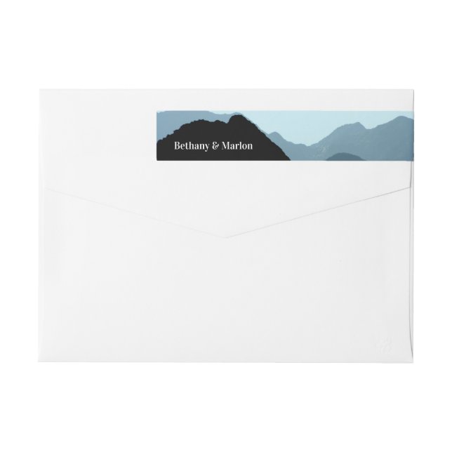 Bande Pour Adresse De Retour Blue Mountain Range, Mariage rustique (Dos)