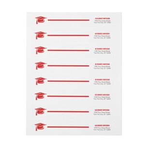 Bande Pour Adresse De Retour Casquette rouge gras envelopper autour du Étiquett