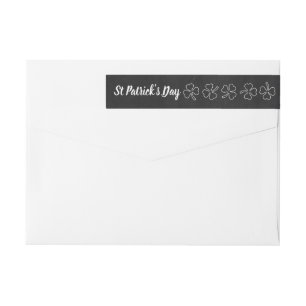Bande Pour Adresse De Retour Chalkboard Shamrock, Saint Patrick's Day