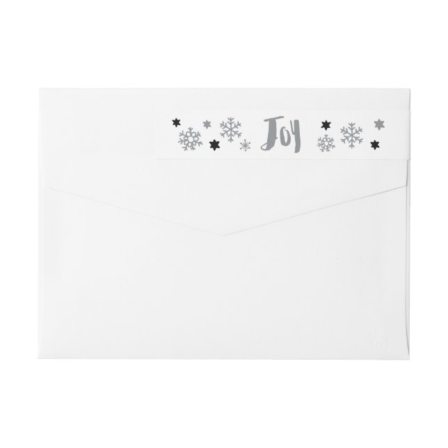 Bande Pour Adresse De Retour Charmante Joie tendance Silver Holiday (Dos)