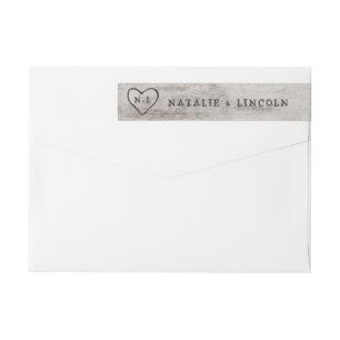 Bande Pour Adresse De Retour Charrettes sculptées Rustique Birch Monogram Maria
