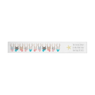 Bande Pour Adresse De Retour Chats De Vacances 'Meowe Christmas' En Antlers Per