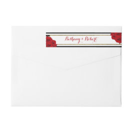 Bande Pour Adresse De Retour Chic Moderne Luxe Mariage Collection - Roses rouge