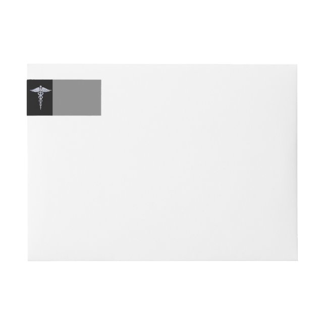 Bande Pour Adresse De Retour Chrome Comme Caduceus Symbole Médicale (Devant)
