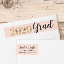 Classy Blush et Gold Graduation Adresse de retour