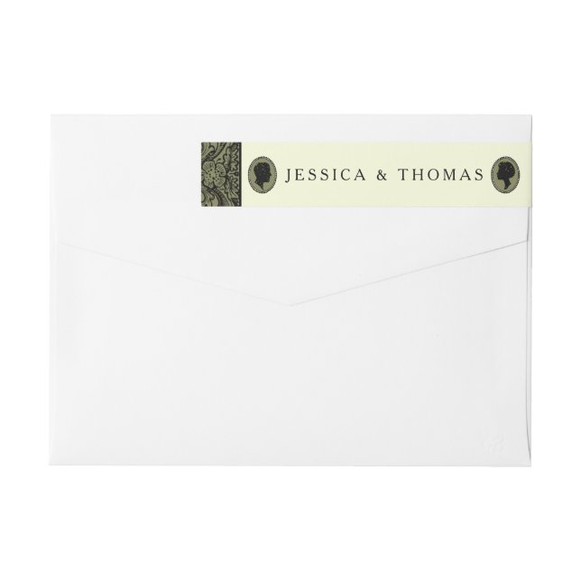 Bande Pour Adresse De Retour Collection Mariage Silhouette Art Déco (Dos)