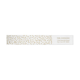Bande Pour Adresse De Retour Confettis élégants d'or