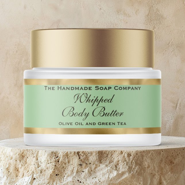 Bande Pour Adresse De Retour Cosmetics Body Butter Gold & Olive Green Jar (Créateur téléchargé)