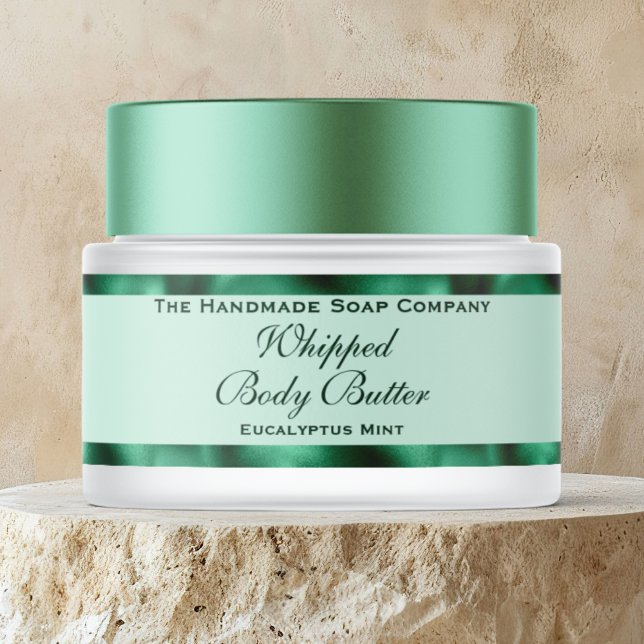 Bande Pour Adresse De Retour Cosmetics Body Butter Green Foil Jar (Créateur téléchargé)