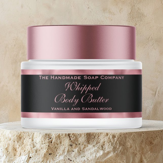 Bande Pour Adresse De Retour Cosmetics Body Butter Pink Foil & Black Jar (Créateur téléchargé)
