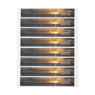 Bande Pour Adresse De Retour Coucher de soleil avec voiliers Paysage tropical P
