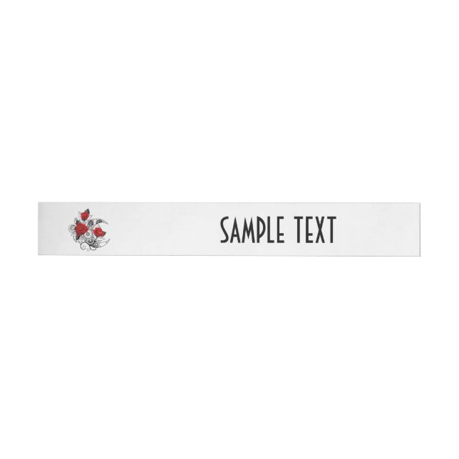 Bande Pour Adresse De Retour Croissant mécanique avec roses rouges (Individuel)