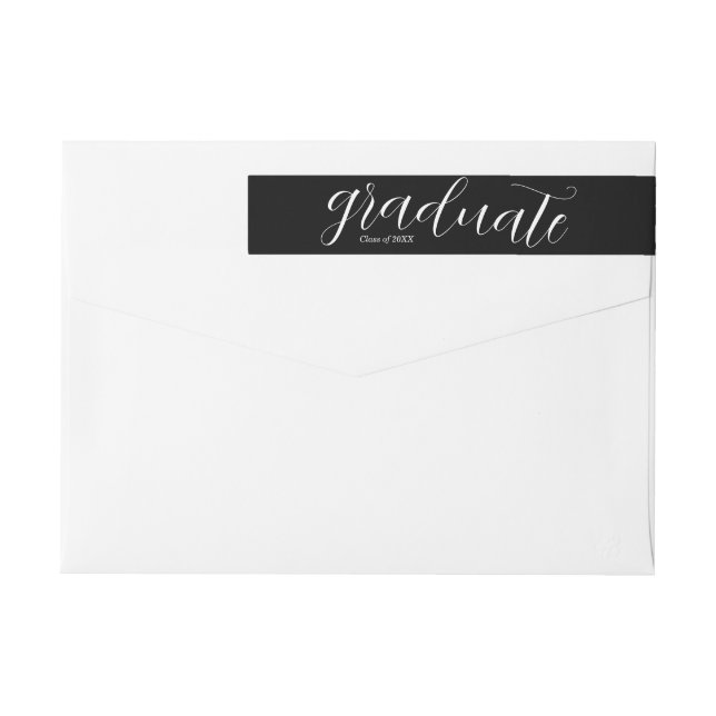 Bande Pour Adresse De Retour Diplômé noir (Dos)