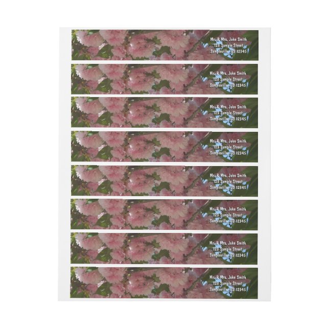 Bande Pour Adresse De Retour Double Blossoming Cherry (Feuille)