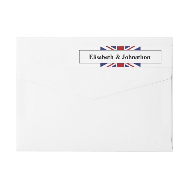 Bande Pour Adresse De Retour Drapeau Union Jack Mariage britannique (Dos)