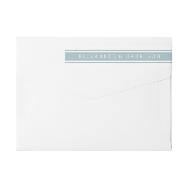 Bande Pour Adresse De Retour Duck Egg Bleu Mariage moderne (Dos)