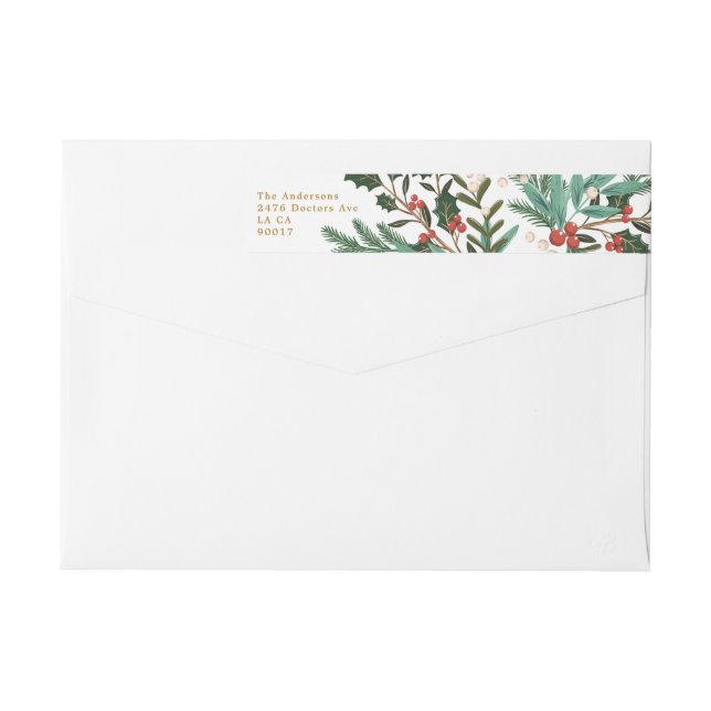 Bande Pour Adresse De Retour Élégance classique enchanteresse Noël (Dos)