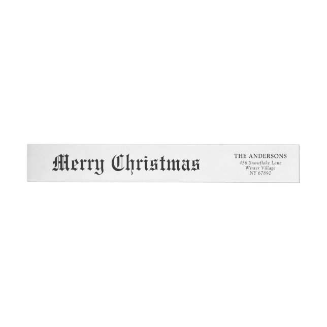 Bande Pour Adresse De Retour Élégant journal moderne Joyeux Noël (Individuel)