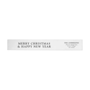 Bande Pour Adresse De Retour Élégant journal moderne Joyeux Noël
