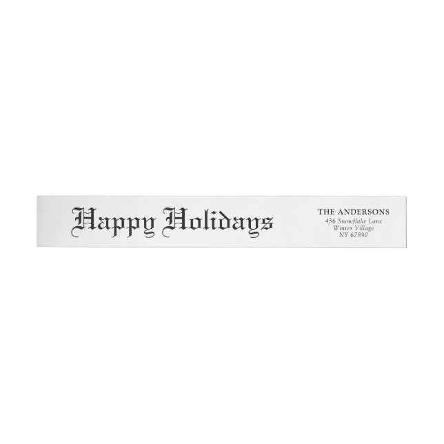 Bande Pour Adresse De Retour Élégant journal moderne Joyeux Noël (Individuel)