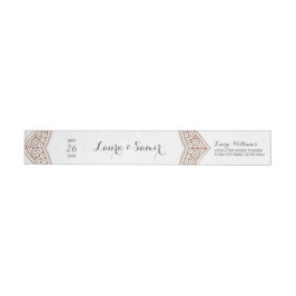 Bande Pour Adresse De Retour Élégant Mariage Mehndi