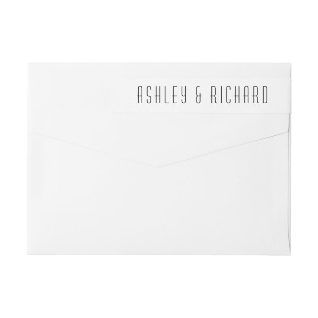 Bande Pour Adresse De Retour Élégant mariage noir et blanc (Dos)