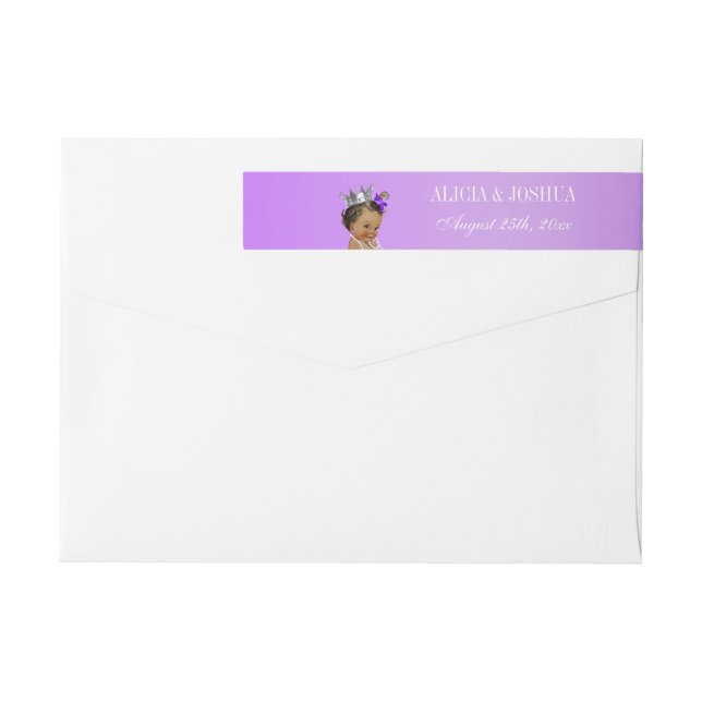 Bande Pour Adresse De Retour Ethnic Princess Lavender Baby (Dos)