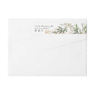 Bande Pour Adresse De Retour Eucalyptus botanique Abstrait Sage vert moderne