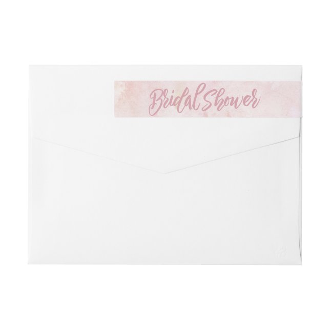 Bande Pour Adresse De Retour Fête des mariées rose aquarelle (Dos)