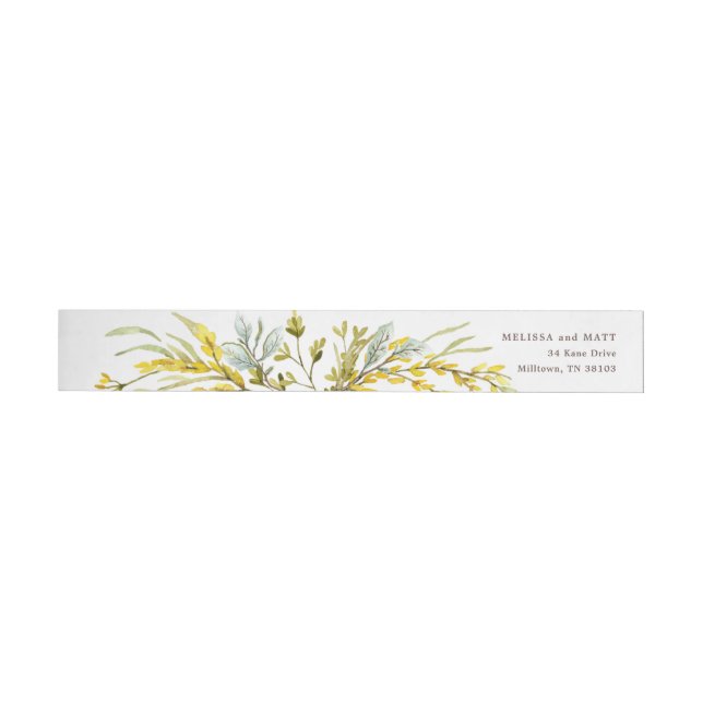 Bande Pour Adresse De Retour Fleur sauvage Russe  Mariage d'aquarelle (Individuel)