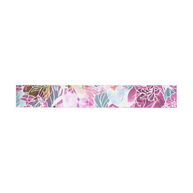 Bande Pour Adresse De Retour Fleurs aquarelles 19 (Individuel)