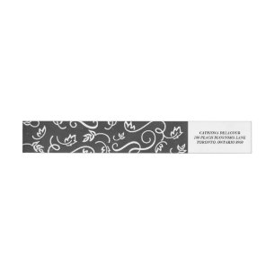Bande Pour Adresse De Retour Flore lunaire   Faux Chalkboard