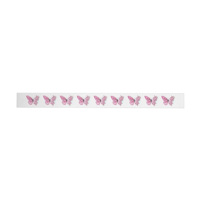 Bande Pour Adresse De Retour Flower Butterfly (Individual)