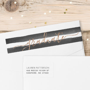Bande Pour Adresse De Retour Glam Rose Gold Graduation Retourner l'adresse Étiq
