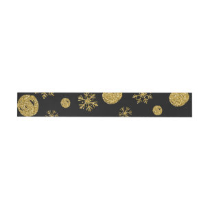 Bande Pour Adresse De Retour Golden Snow Flakes 2