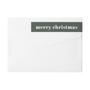 Bande Pour Adresse De Retour Green Joyeux Noël Adresse de retour